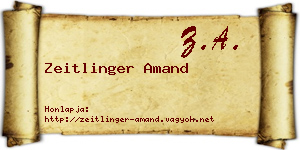 Zeitlinger Amand névjegykártya